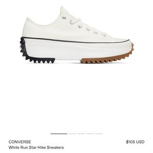 Converse Chuck Taylor’s White Run Star Hiking canvas tennis shoes 7.5